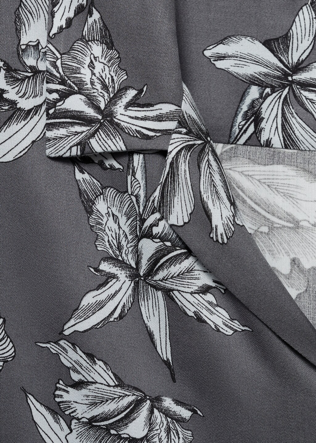 Regular-fit Hawaiian-print shirt - Charcoal