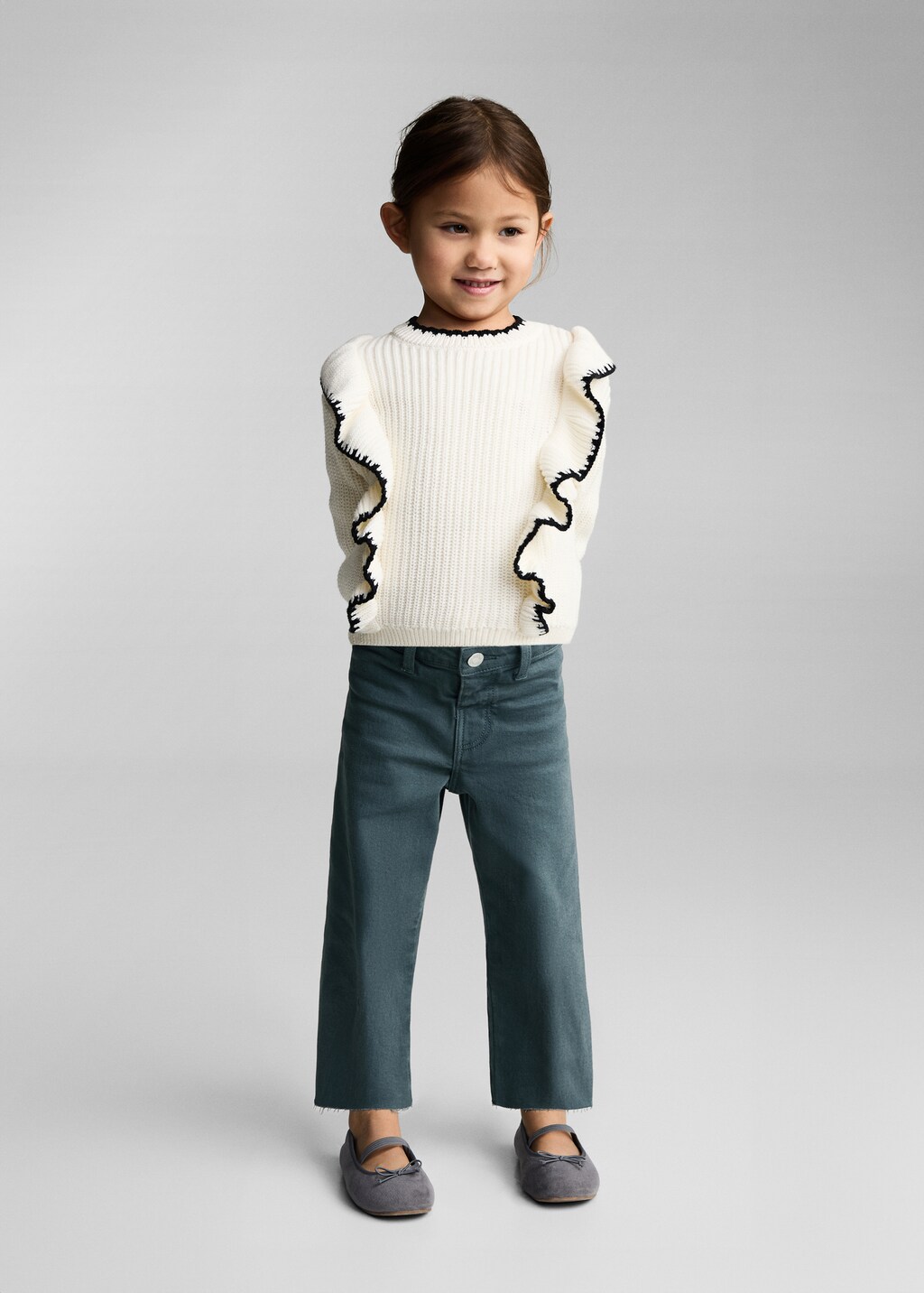 Seamless jeans with frayed hem - Sky Blue