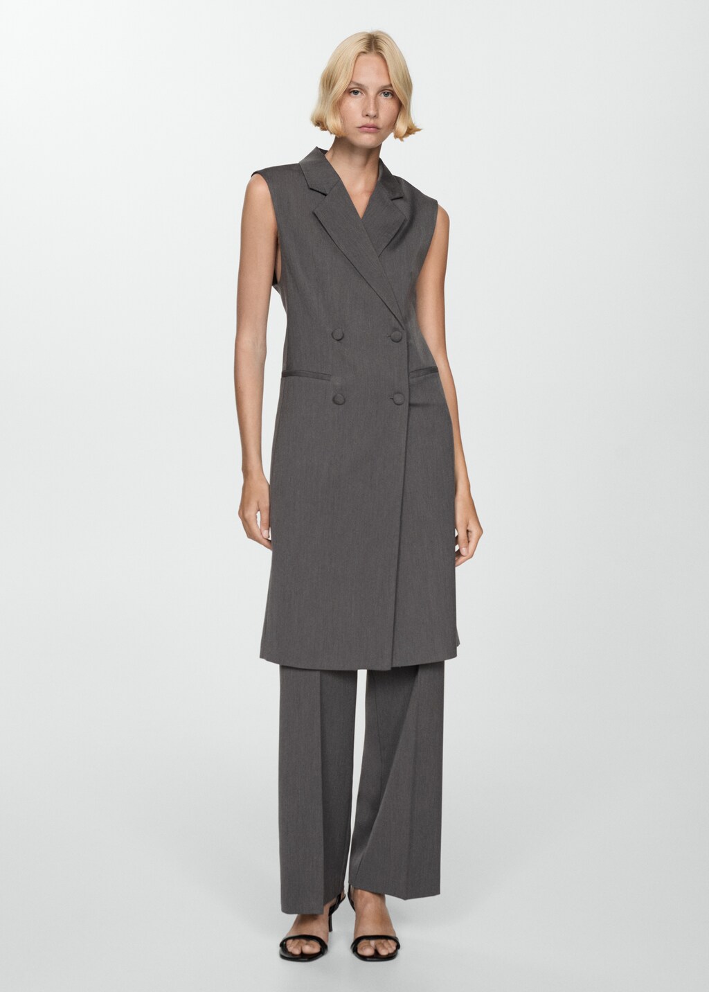 Long buttoned waistcoat - Sand