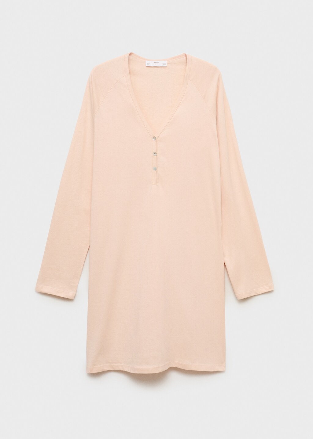 Cotton V-neck nightgown - Aqua Green