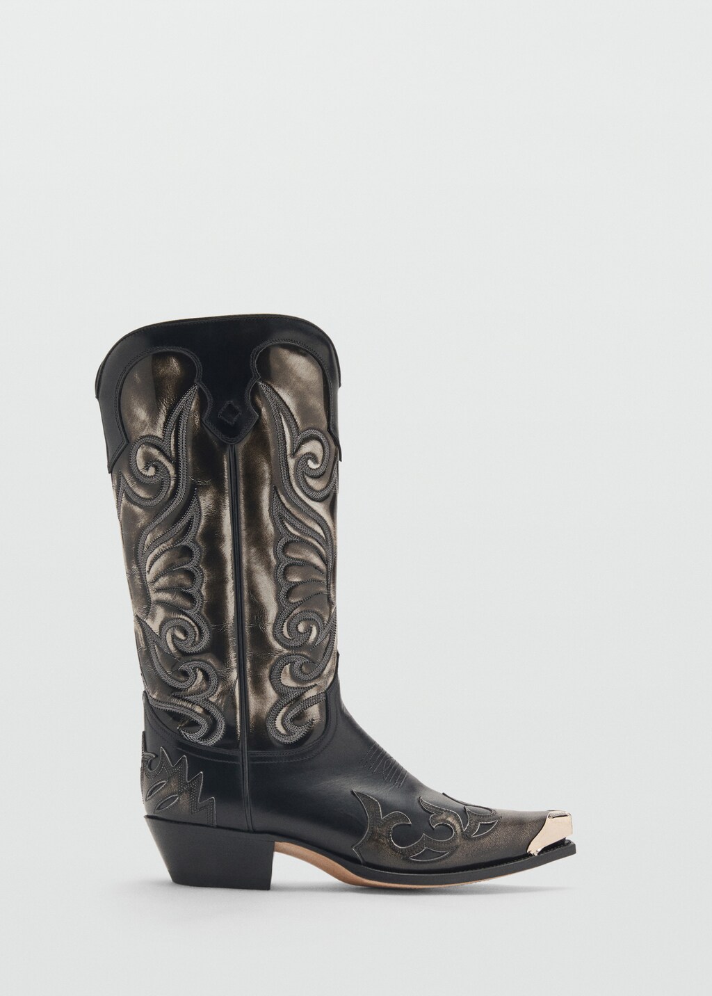 Two-tone leather cowboy boots - Brown