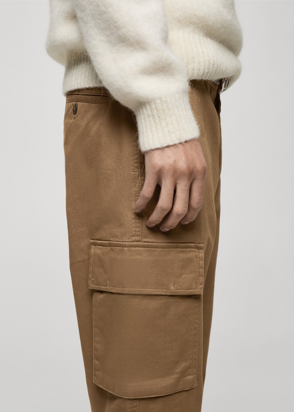 Regular fit cotton cargo pants - Dark Navy