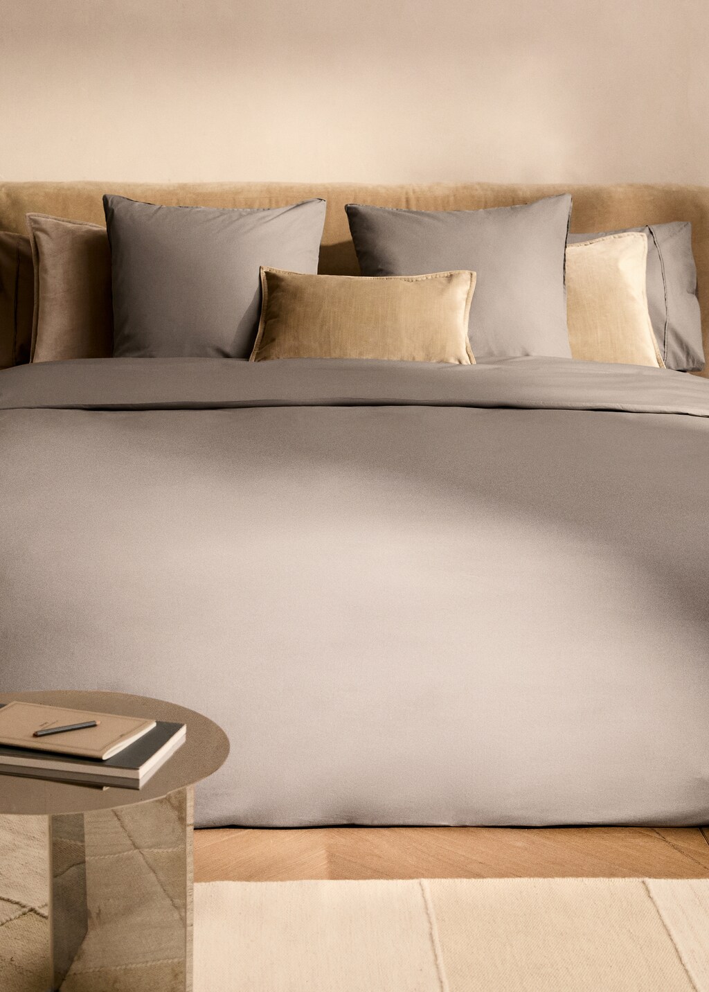 300-thread count cotton percale duvet cover for 90 cm bed - Light/Pastel Grey
