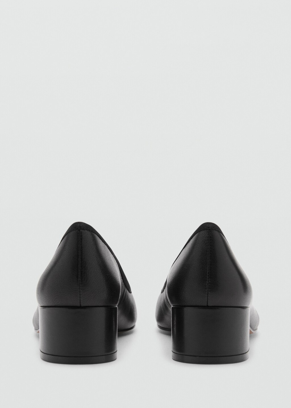 Heeled ballet flats with leather bow - Caramel