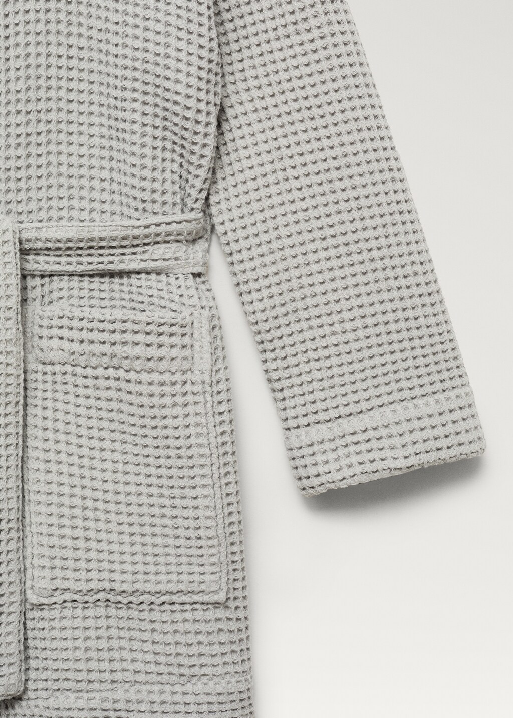 100% cotton waffle bathrobe - Grey