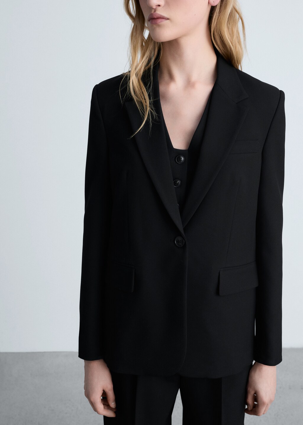 Straight jacket with flap pockets - Grey