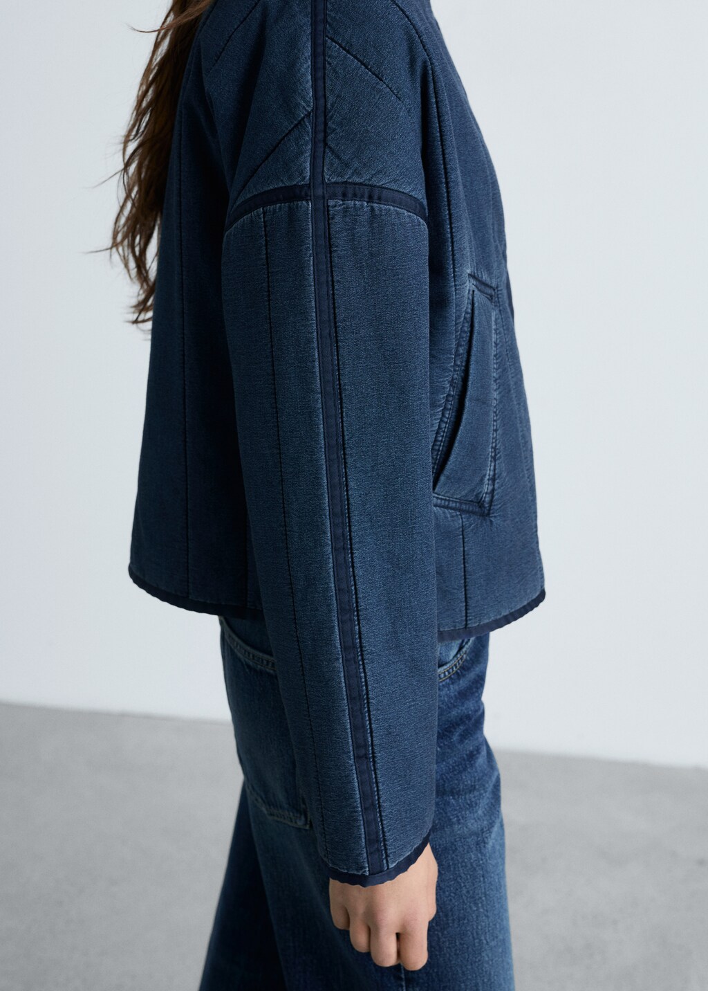 Zipper cotton jacket - Dark Blue