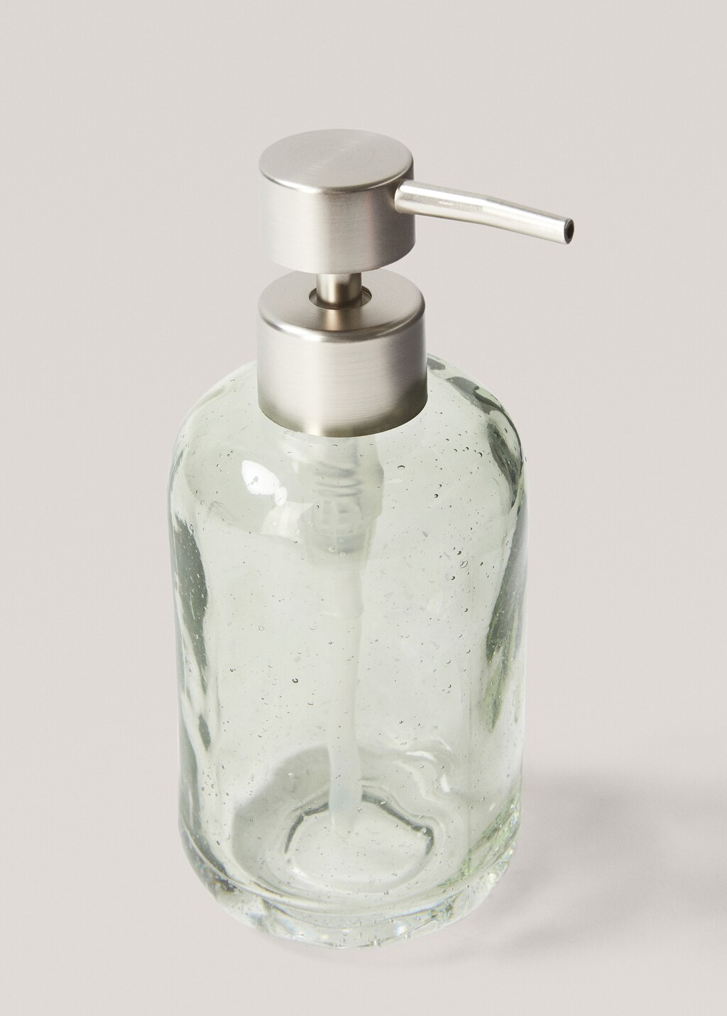 Cylindrical glass soap dispenser - Green