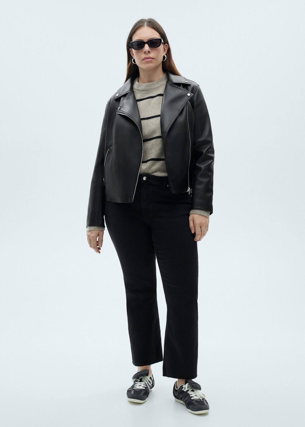 Sienna waxed flared cropped jeans - Black