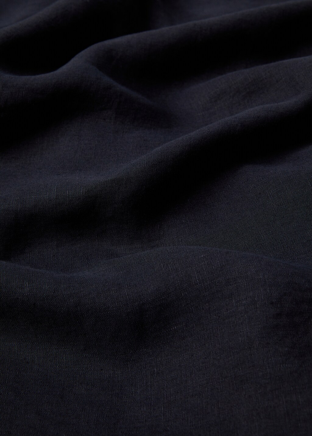 100% linen fitted sheet 150cm - Dark Navy