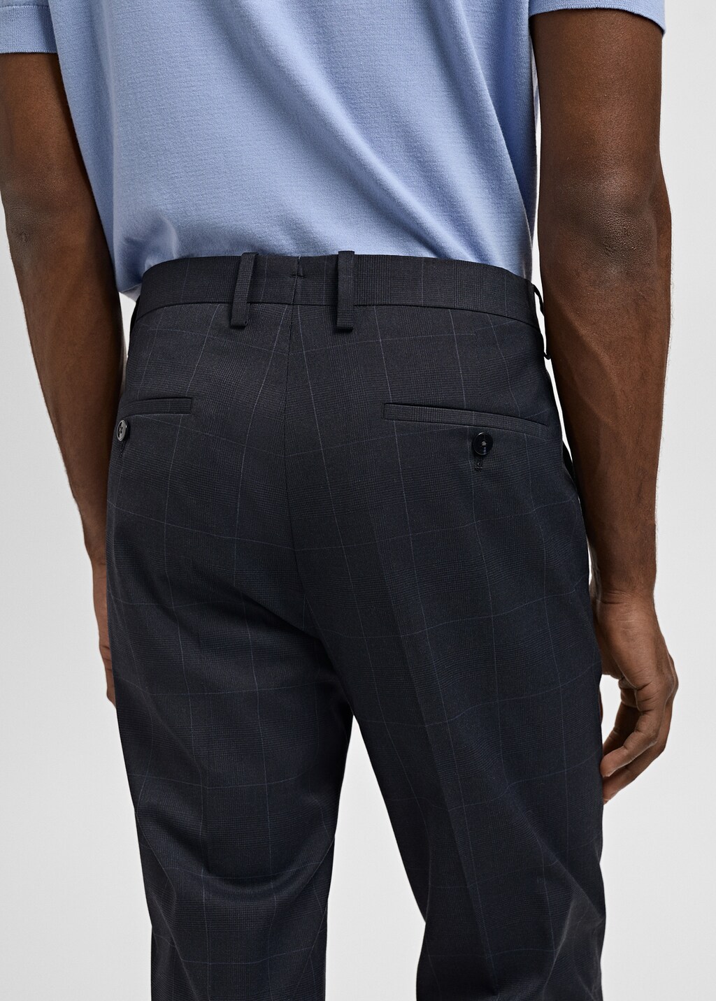 Stretch fabric super slim-fit suit trousers - Sky Blue
