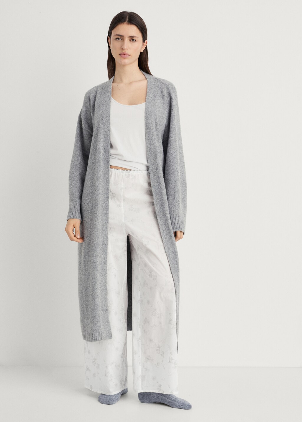 Embroidered pyjama trousers - White