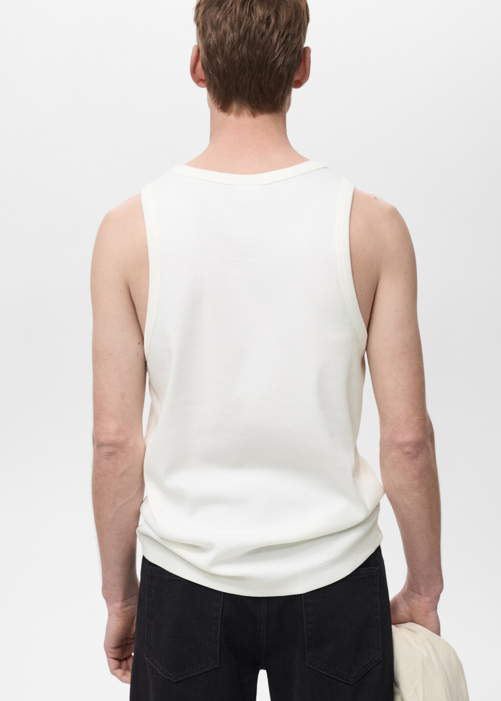 Slim fit ribbed tank top - Dark Navy