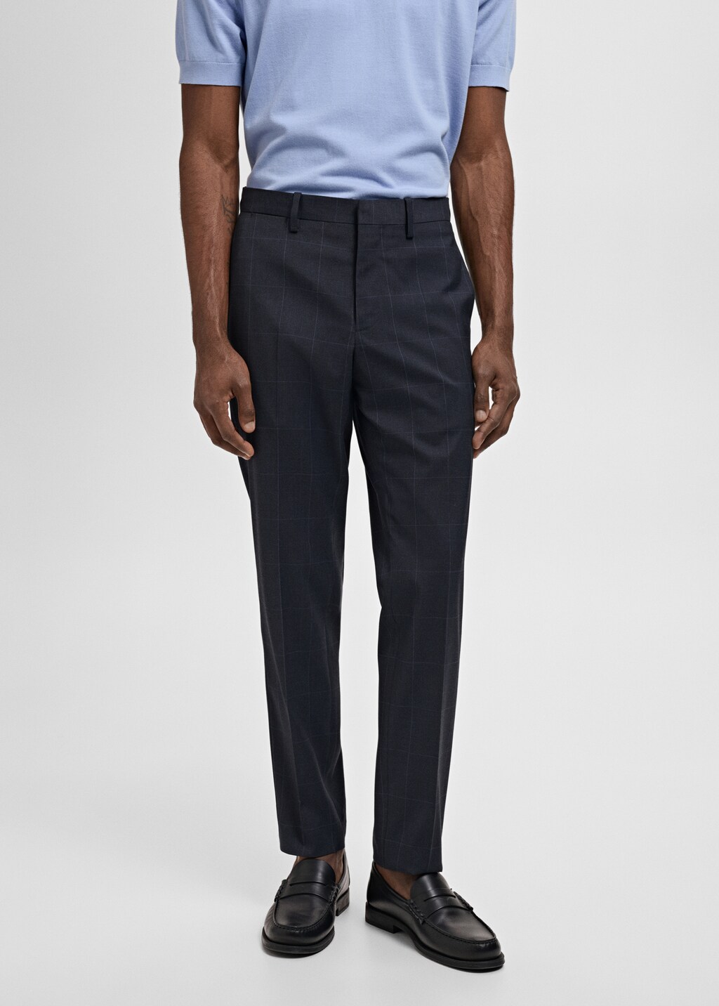 Stretch fabric super slim-fit suit trousers - Sky Blue