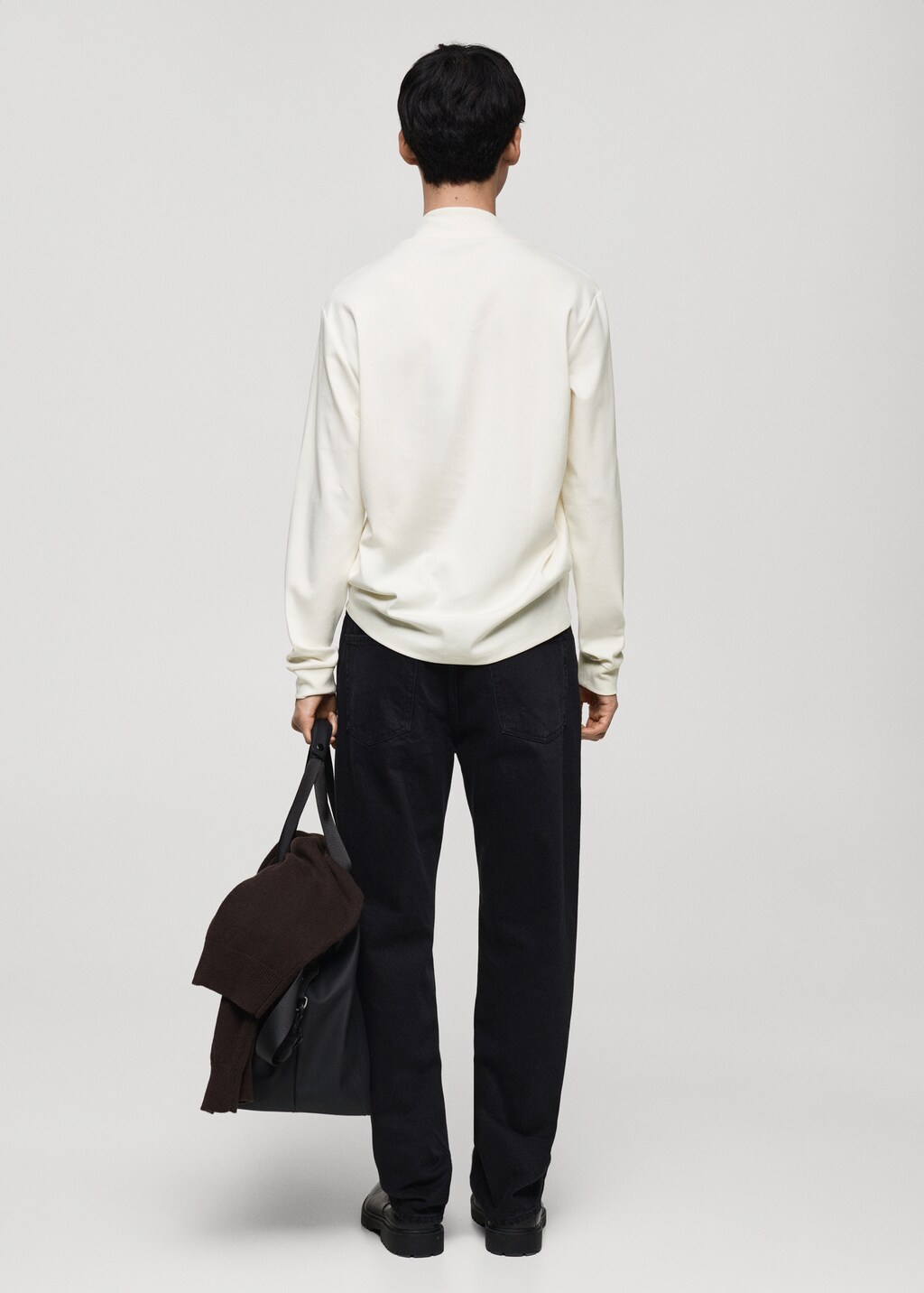 Perkins-neck long-sleeved t-shirt - Black