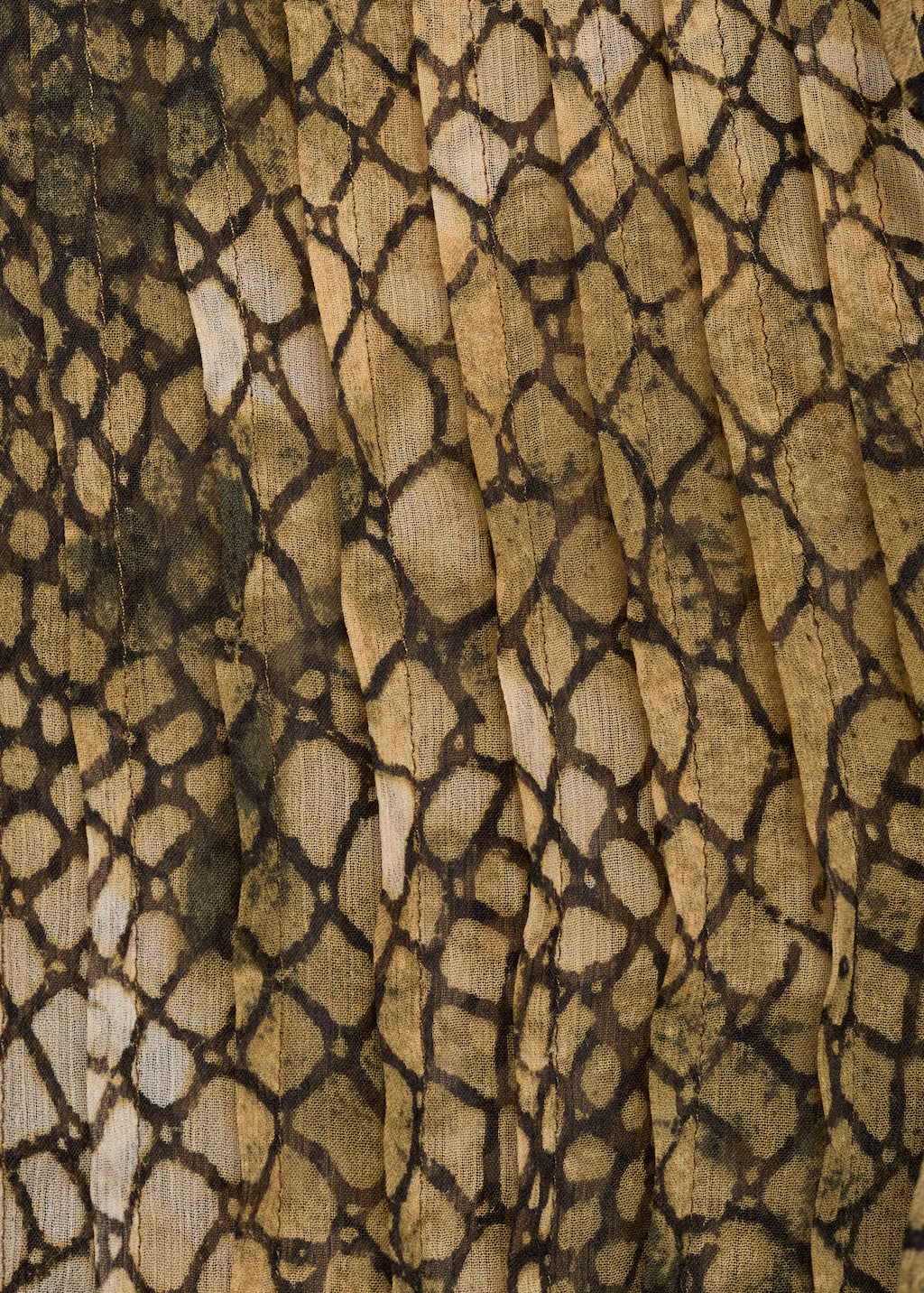 Puffed-sleeve printed shirt - Brown