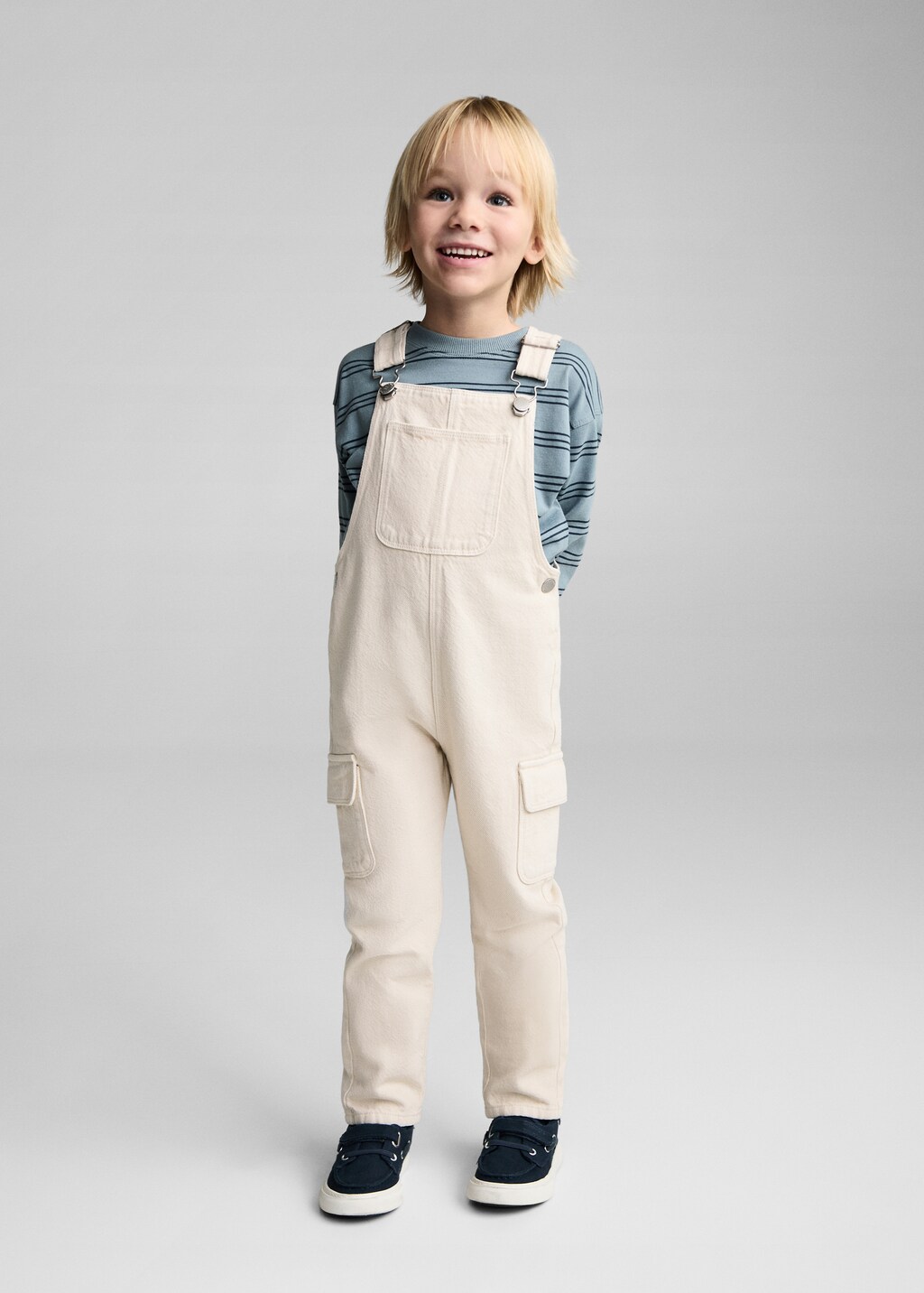 Long denim overalls with pocket - Blue