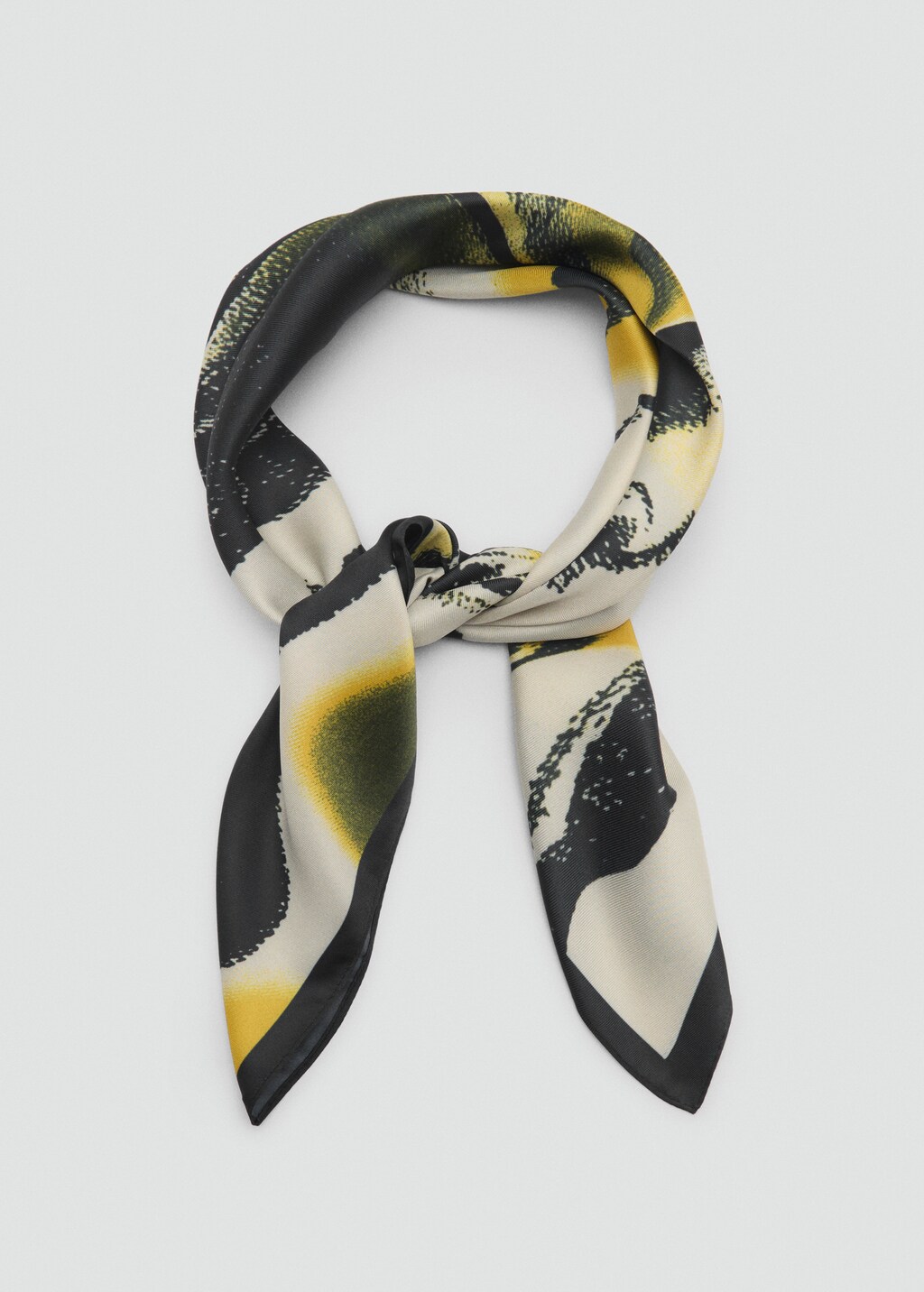 Abstract-print scarf - Black