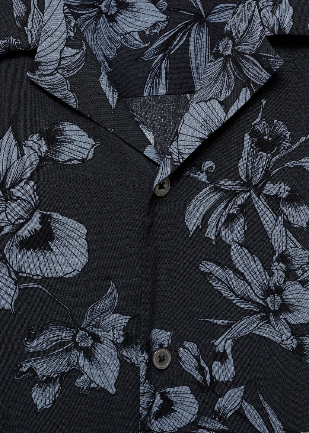 Flowy Hawaiian-print shirt - Grey