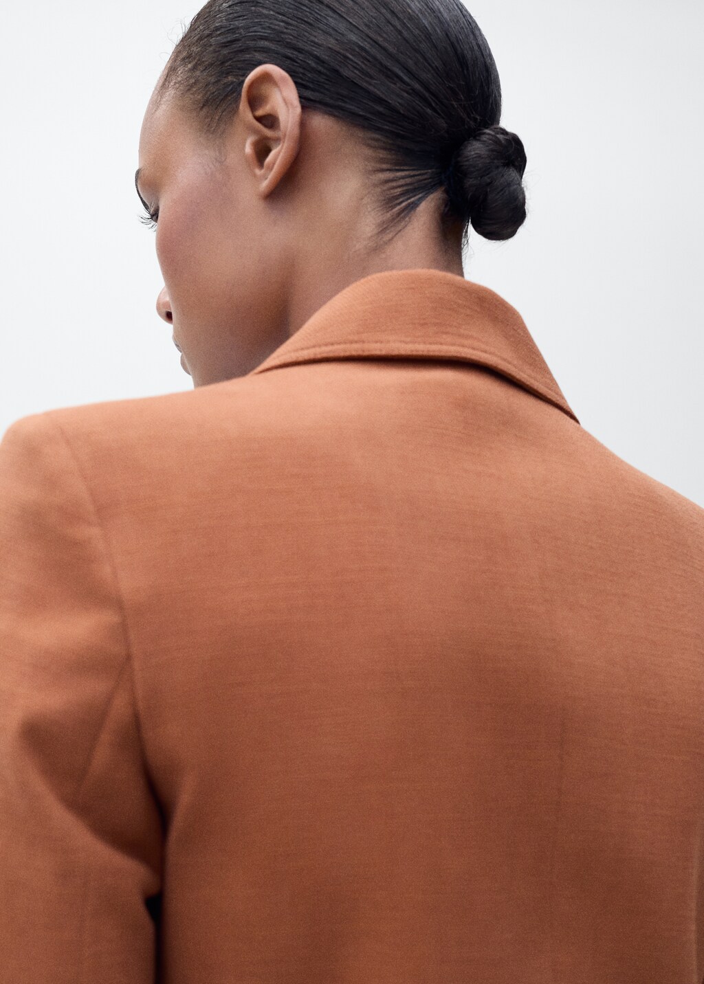 Cotton and linen-blend suit jacket - Caramel