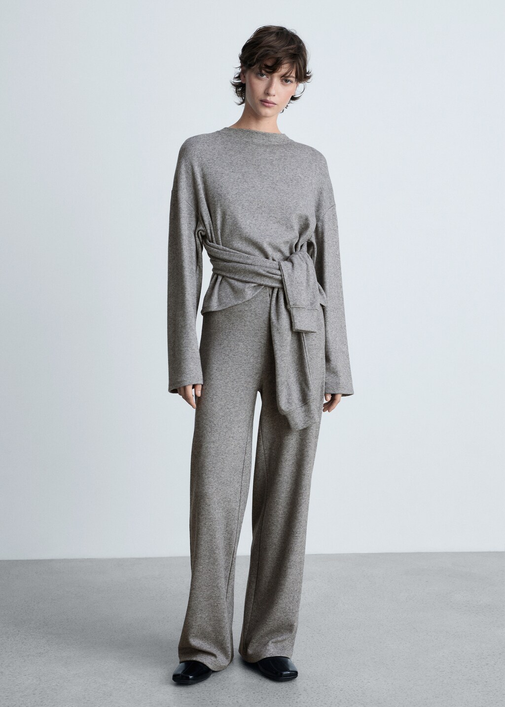 Sweatshirt with decorative sleeve - Grey