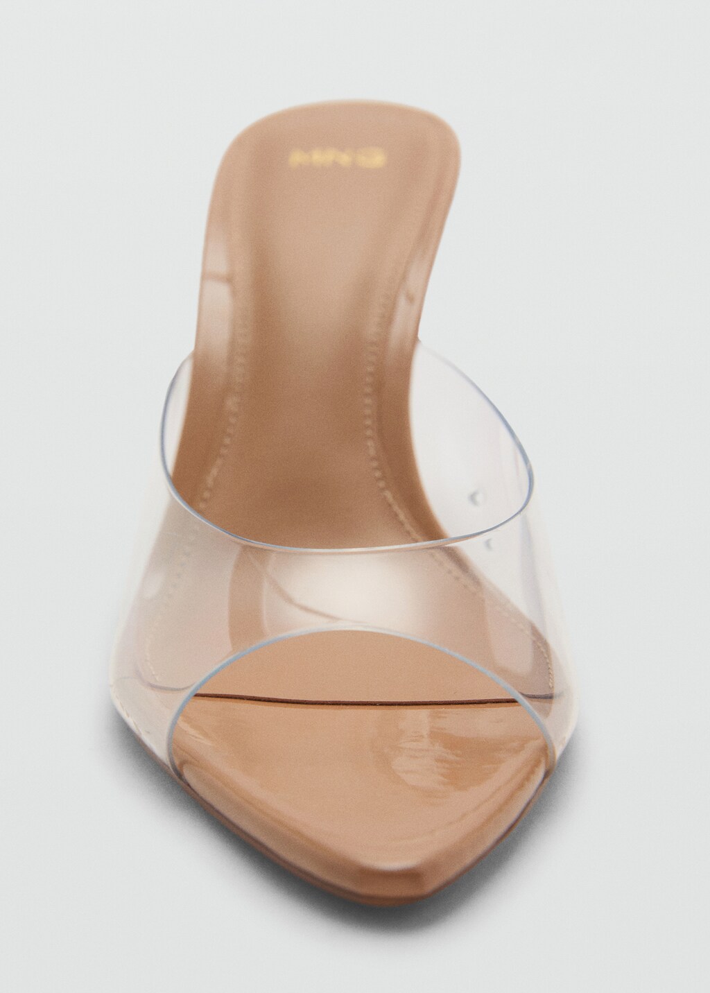 Heeled shoes with vinyl panel - Nude