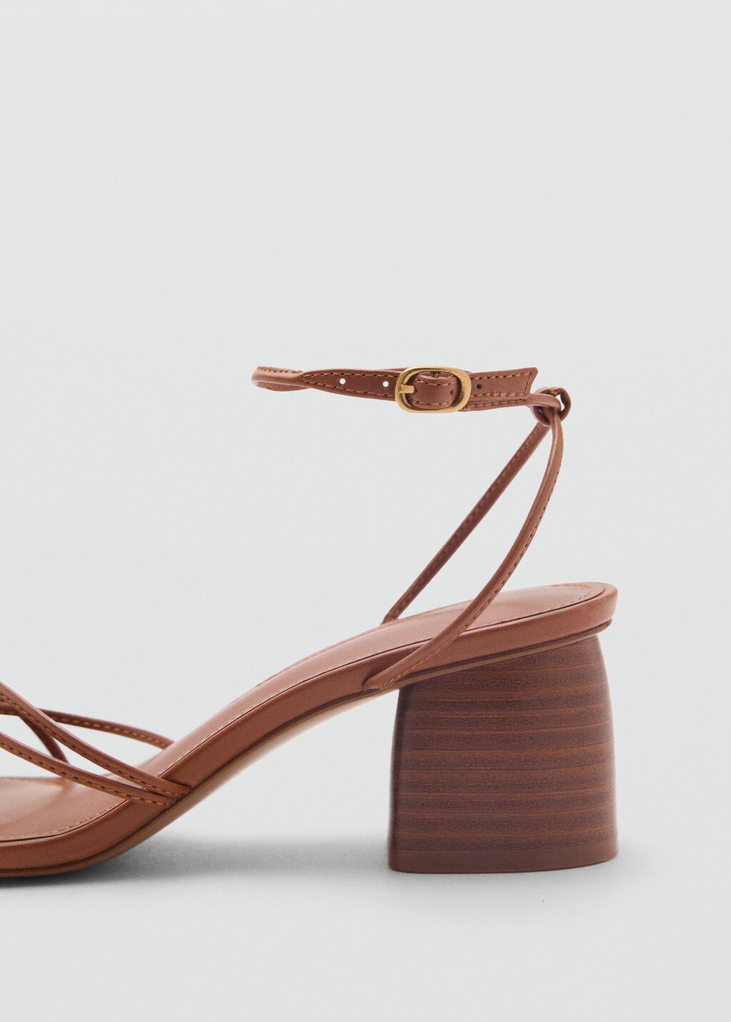 Heeled sandal with crossed straps - Gold