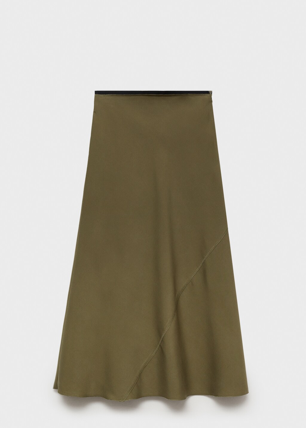 Midi satin skirt - Beige