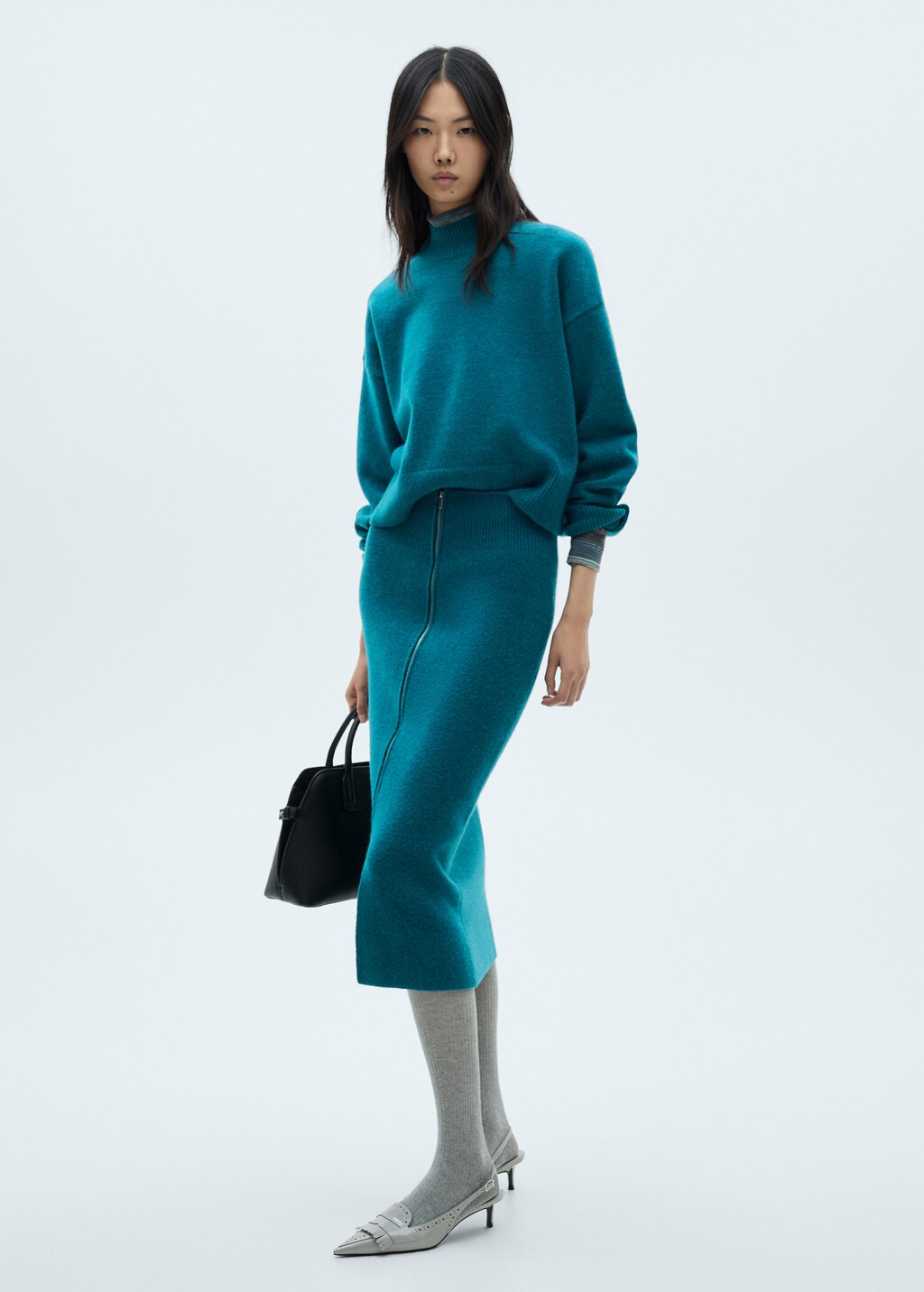 Perkins neck knitted sweater - Sand