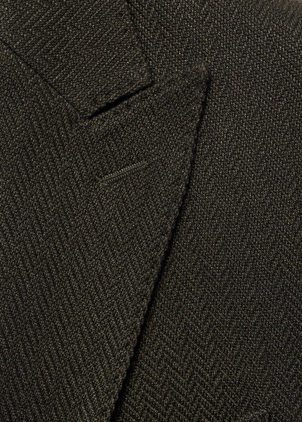 Twill slim-fit double-breasted jacket - Dark Navy