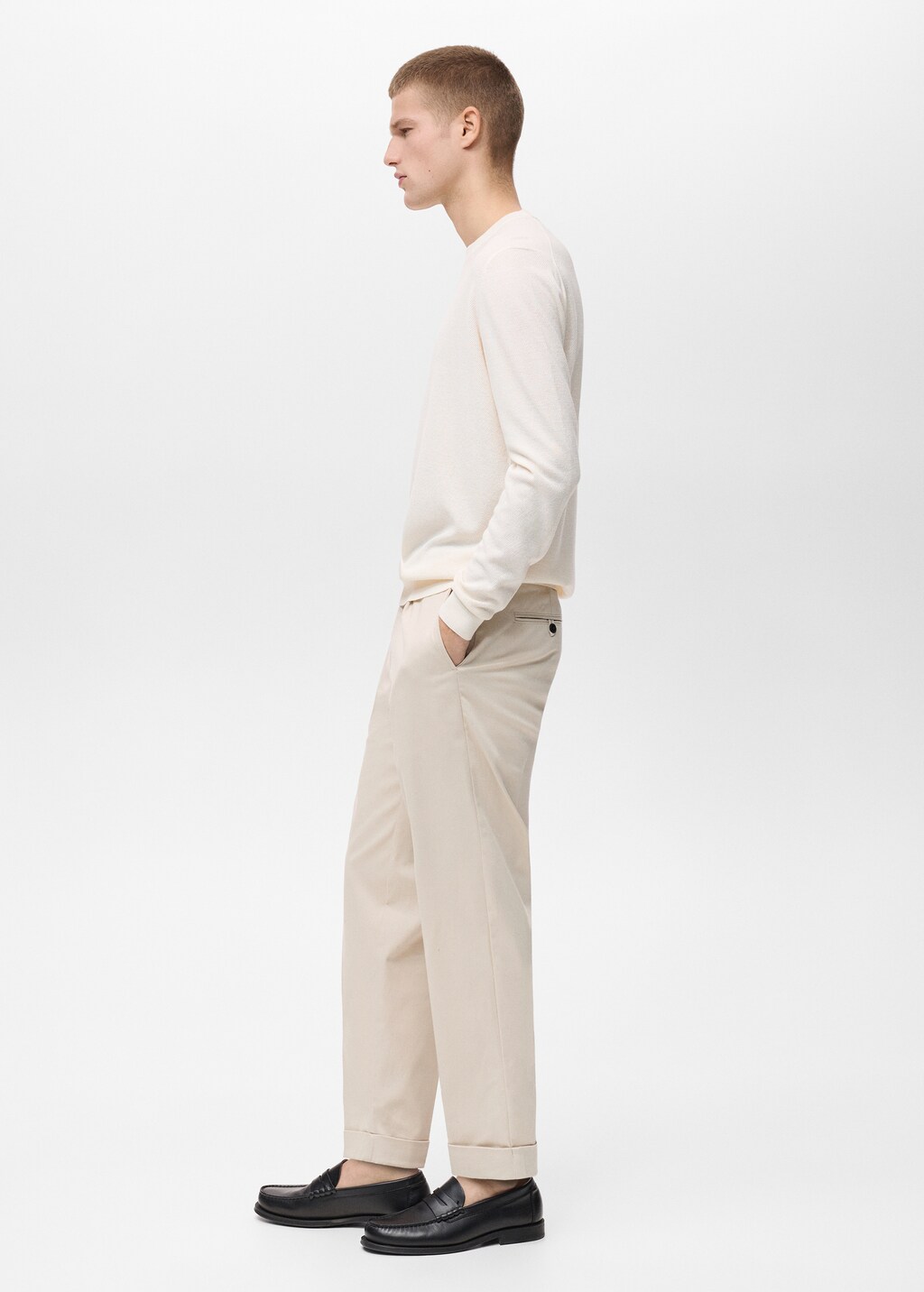 Pleated trousers under cuff - Khaki