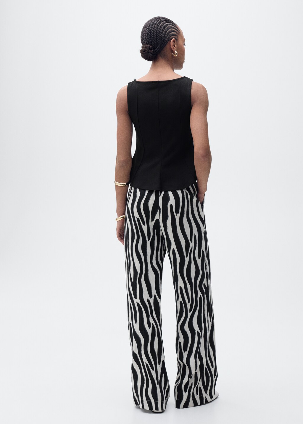 A-line boat-neck top - White