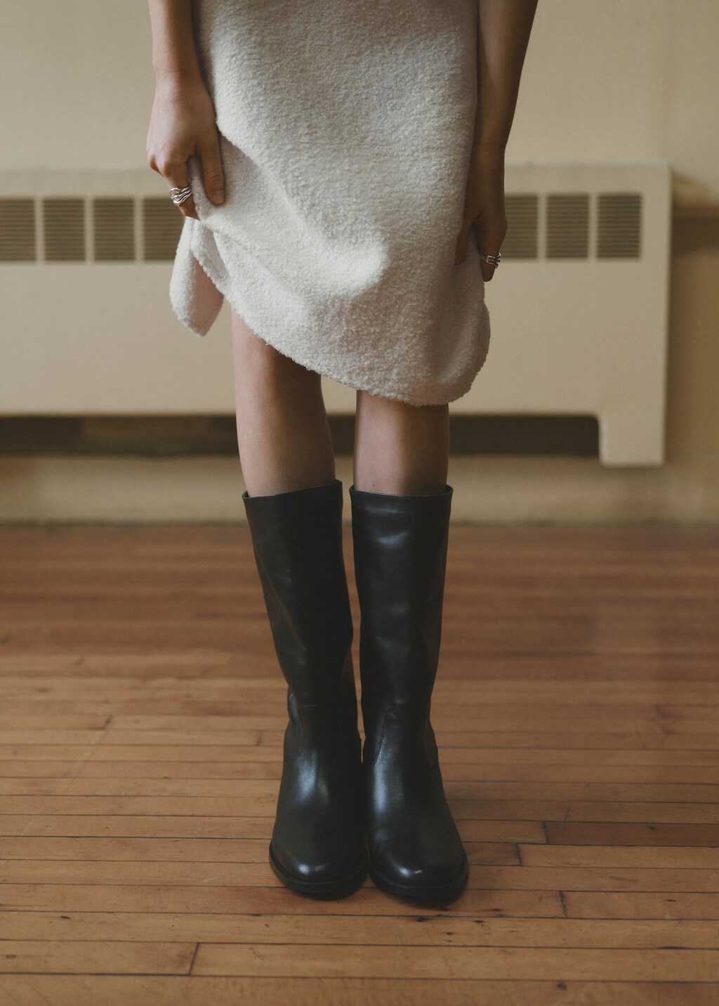 Knee-high leather boots - Chocolate