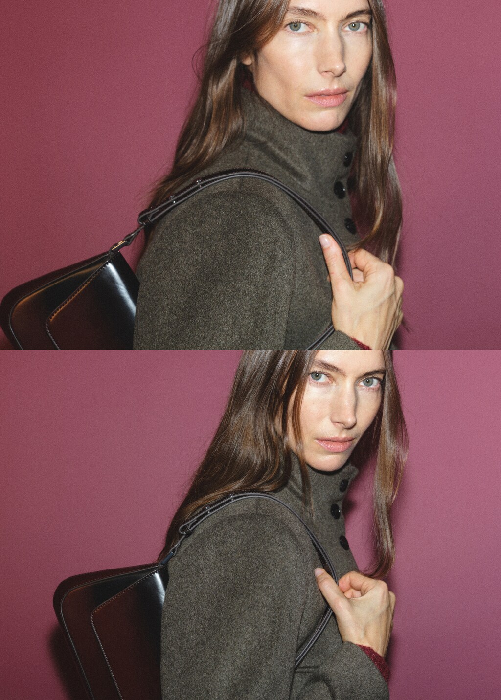 Gradient bag with flap - Burgundy