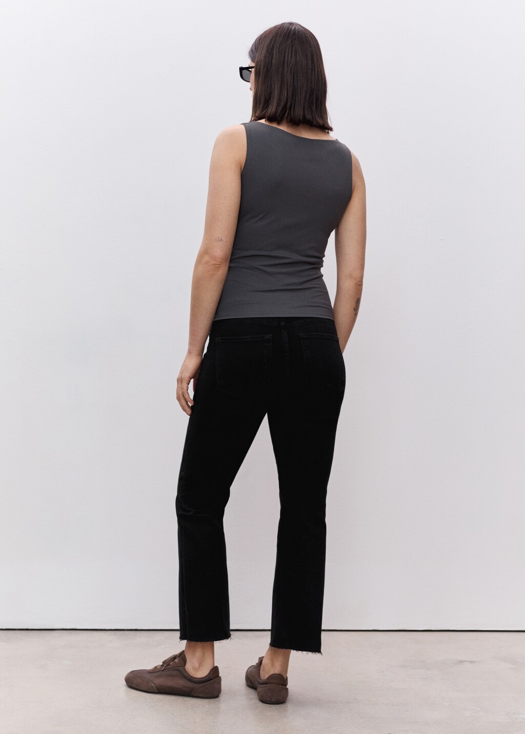 Maternity flared cropped jeans - Off White