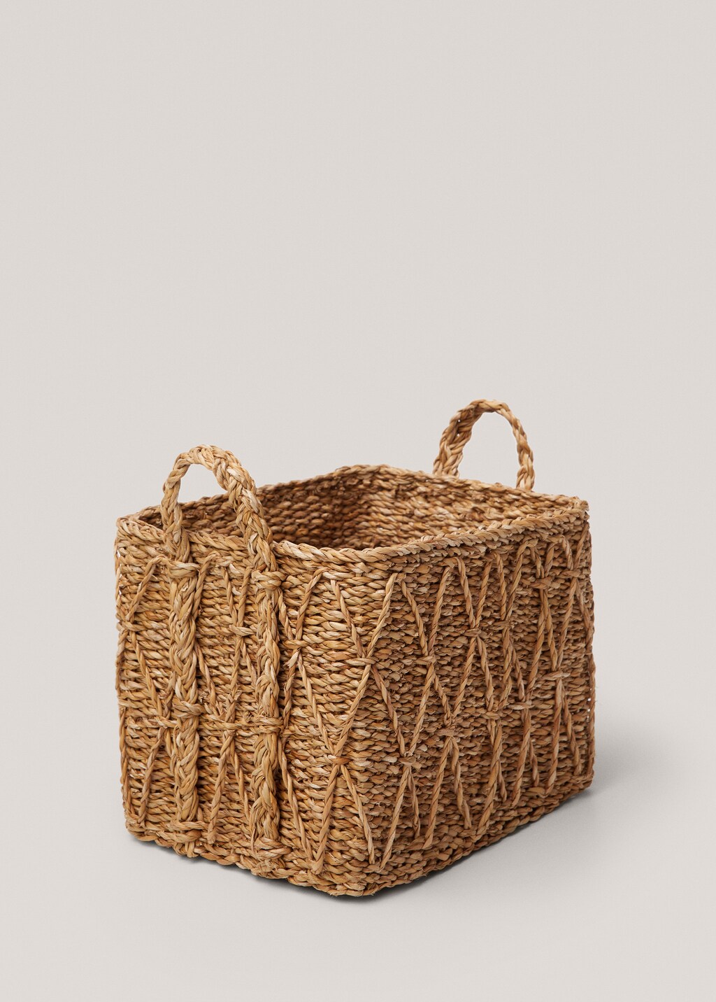 Square basket with handles 32x24cm - Brown