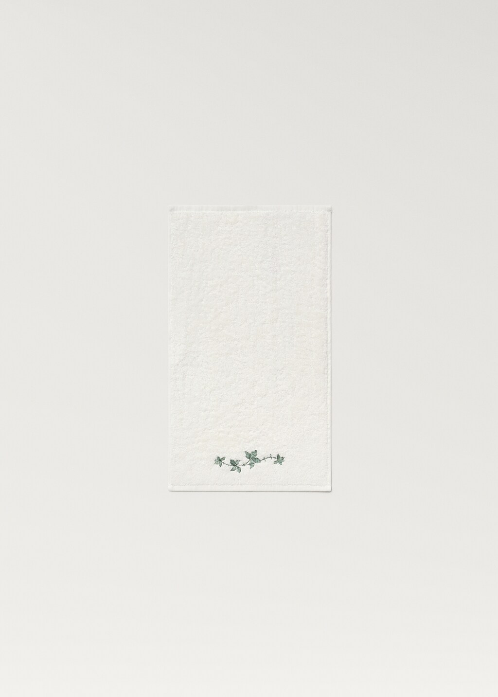 Hand towel with leaf embroidery - Off White