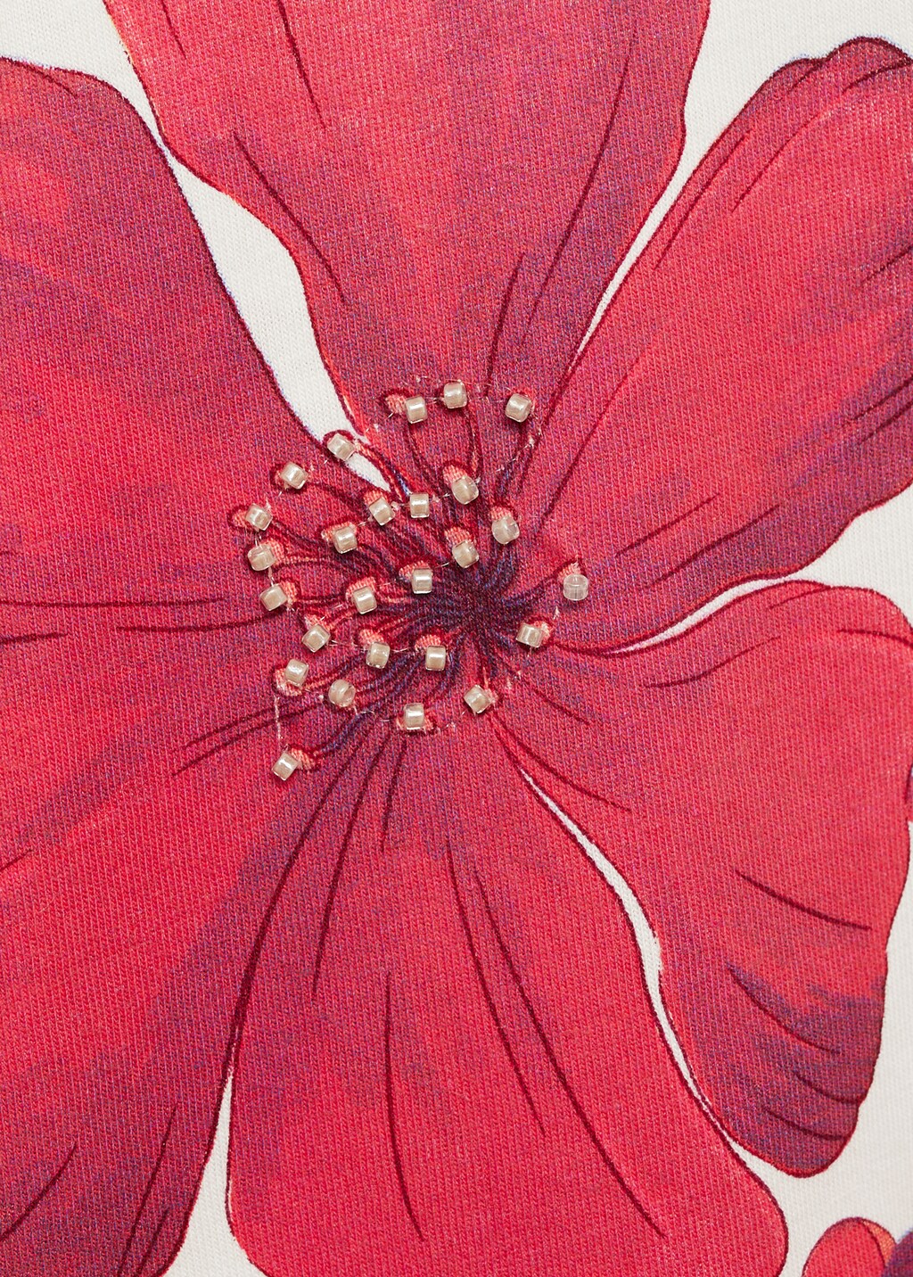 Cotton t-shirt with flower detail - Off White