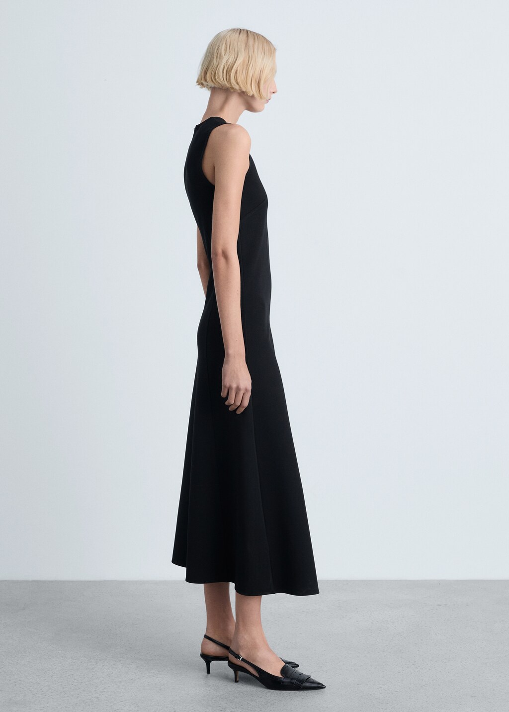 Flared midi-dress - Black