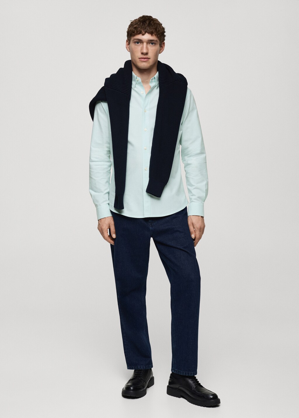 Regular fit Oxford cotton shirt - Dark Navy