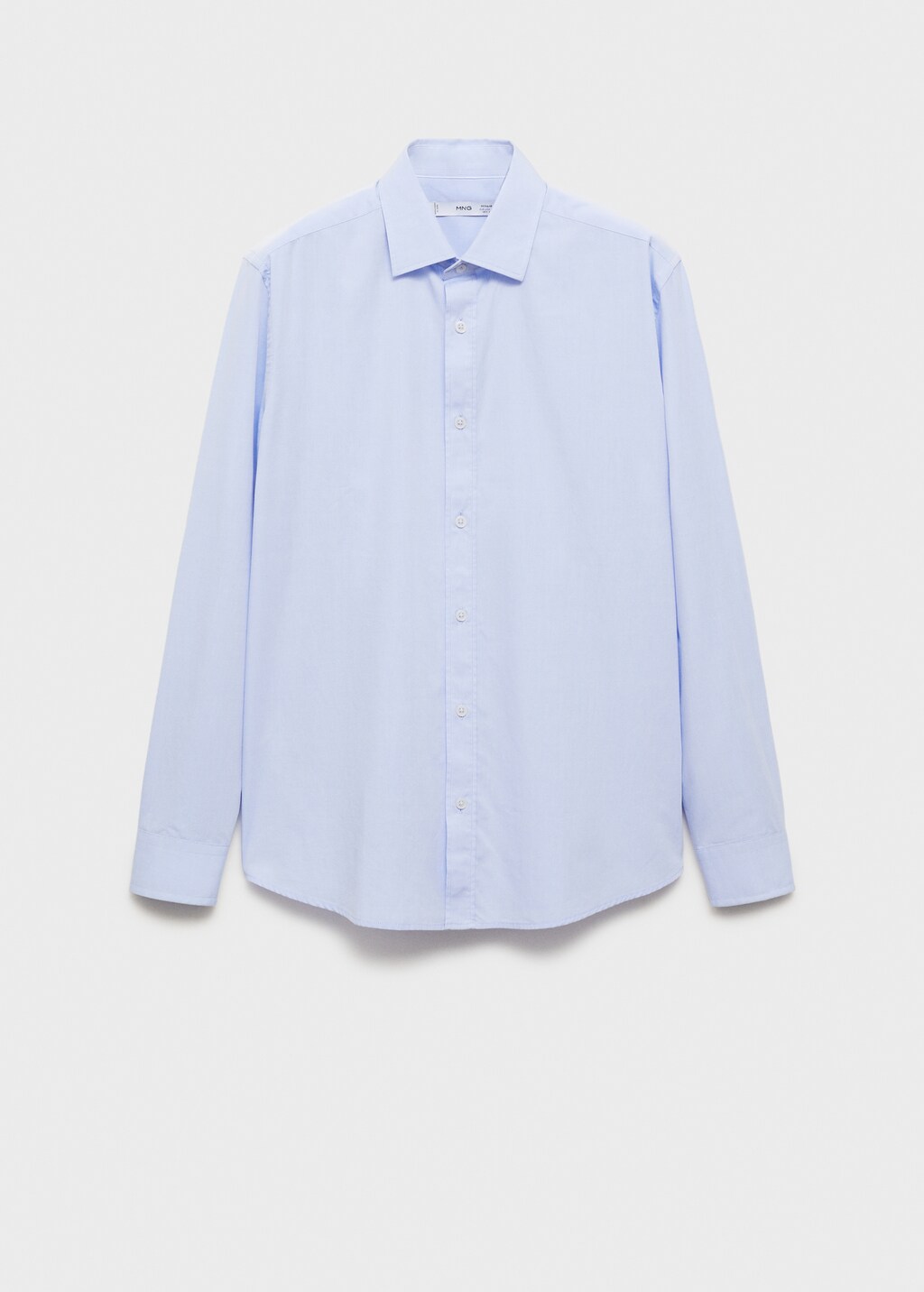 Regular fit end-on-end cotton shirt - Sky Blue