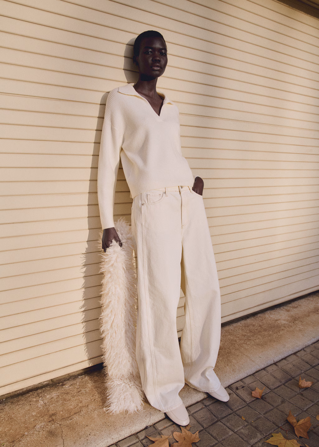 Knitted polo-neck sweater - Grey