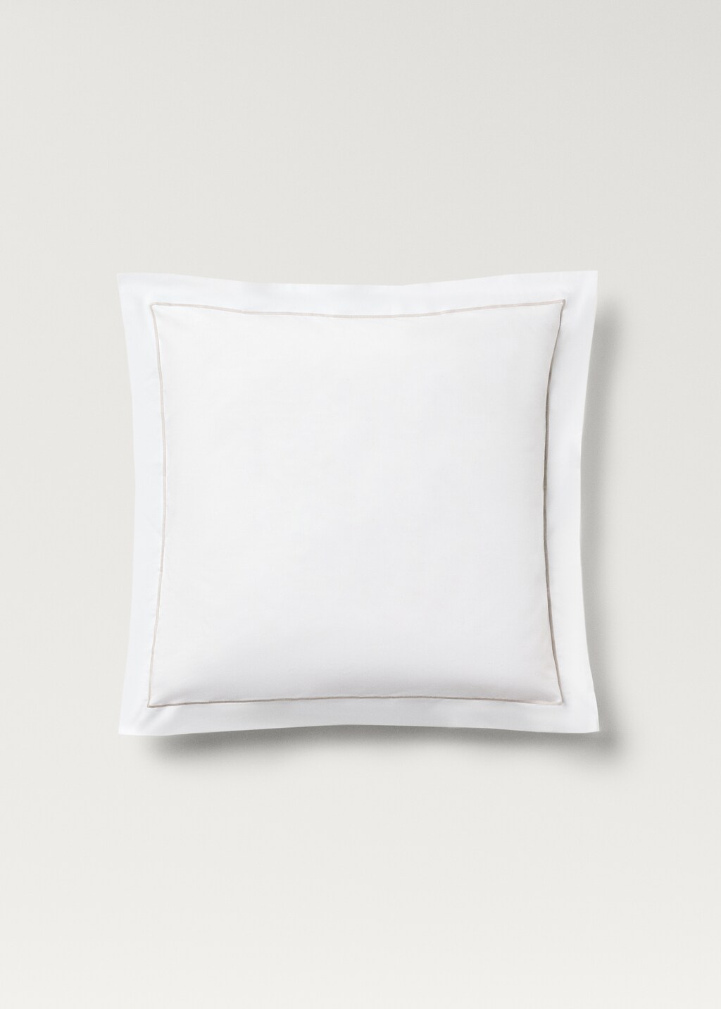 Scalloped percale cotton pillowcase, 60x60 cm - Grey