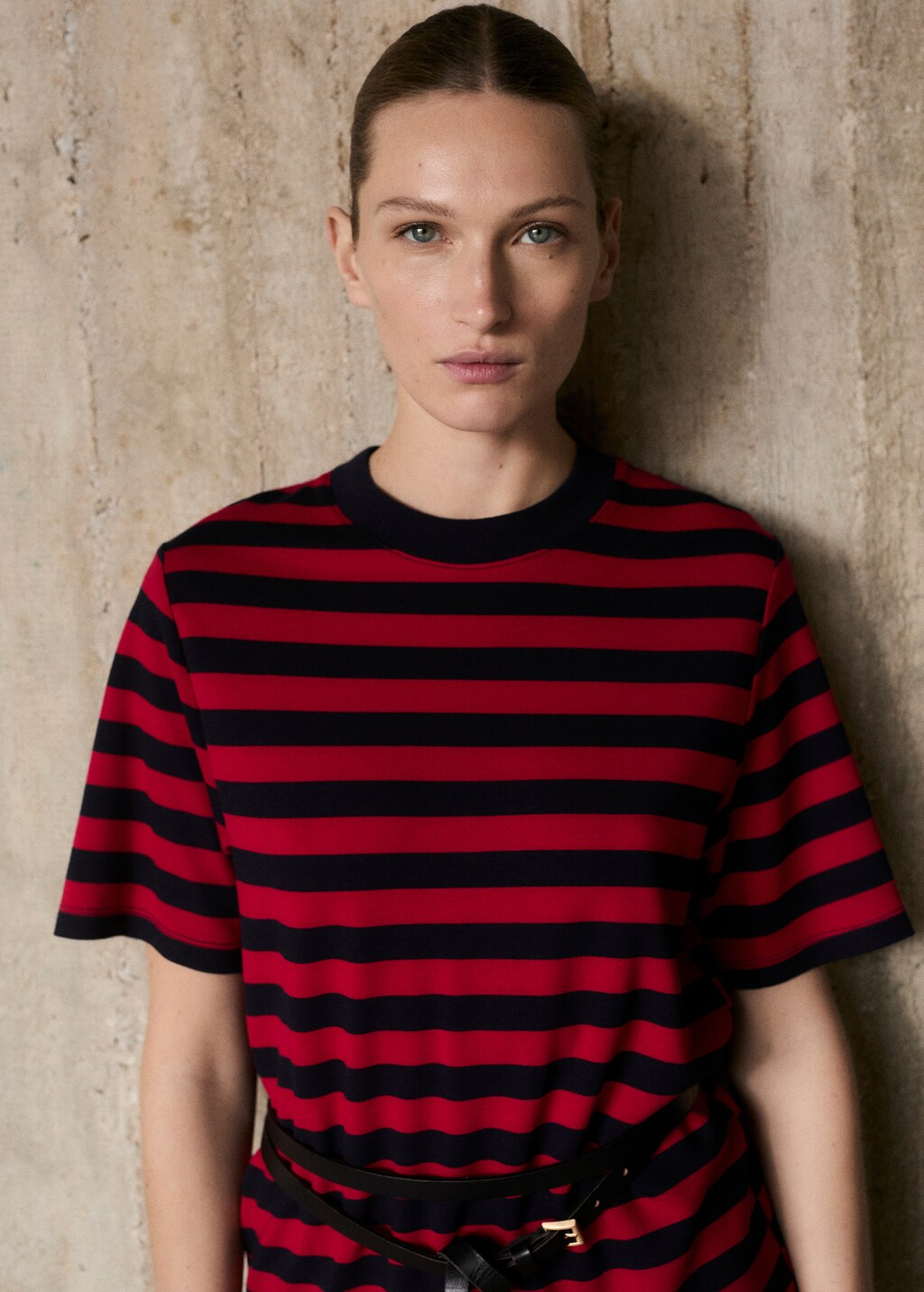 Striped short-sleeved t-shirt - Red