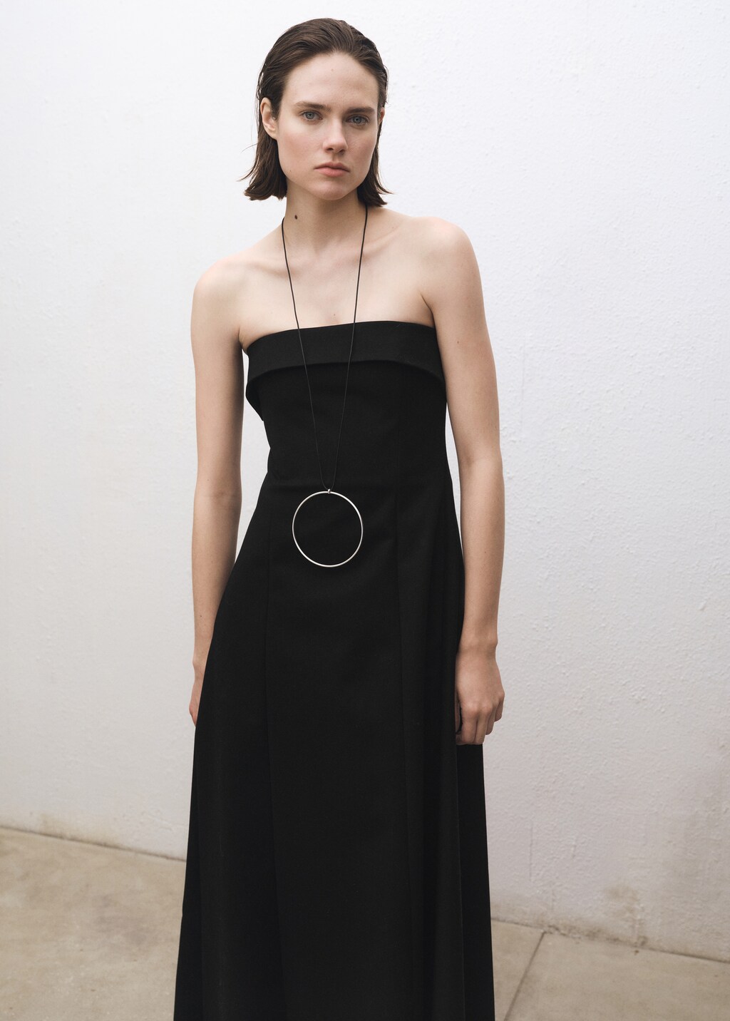 Strapless flared dress - Black