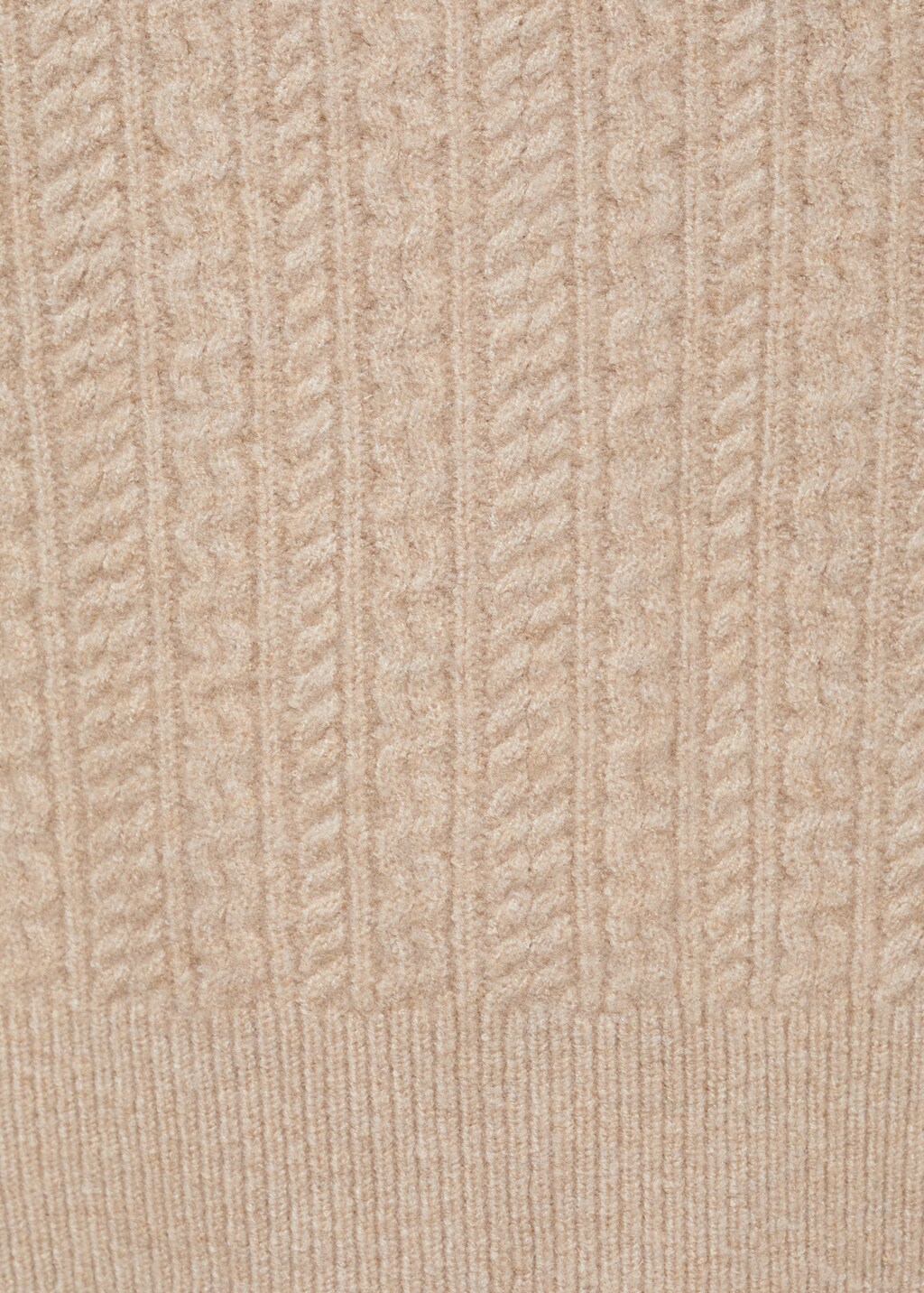 Braided knit turtleneck sweater - Beige