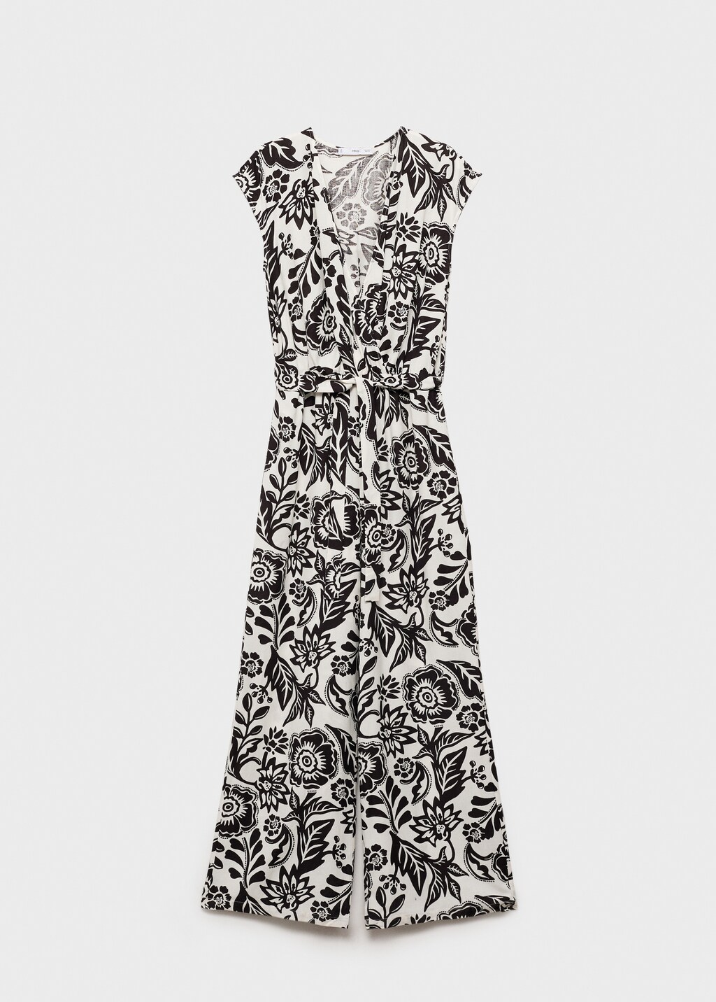 Belt printed jumpsuit - White