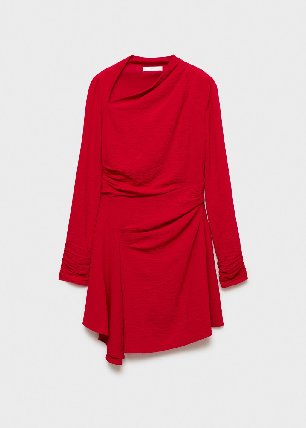 Asymmetric draped gown - Red