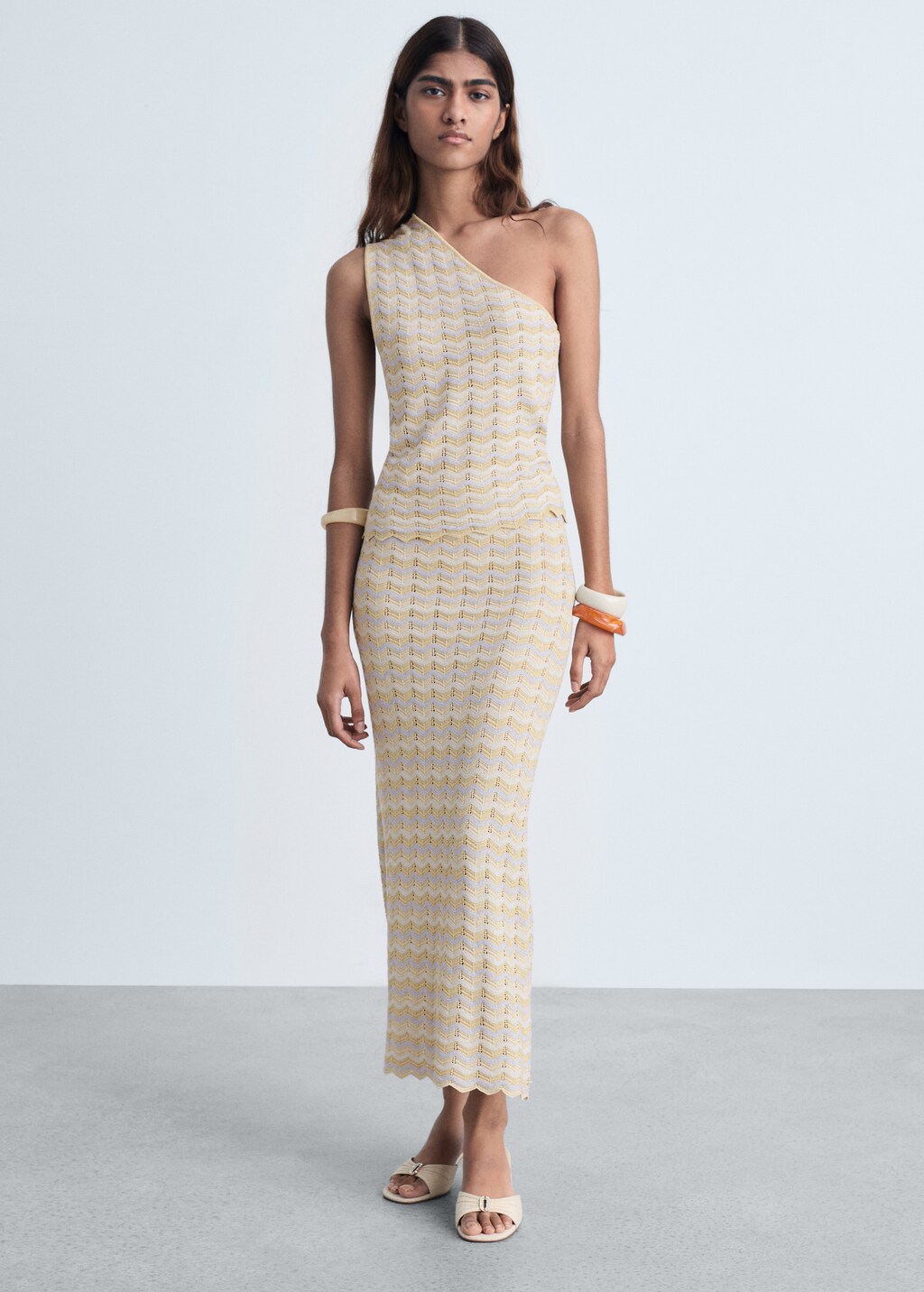 Asymmetrical lurex top - Silver