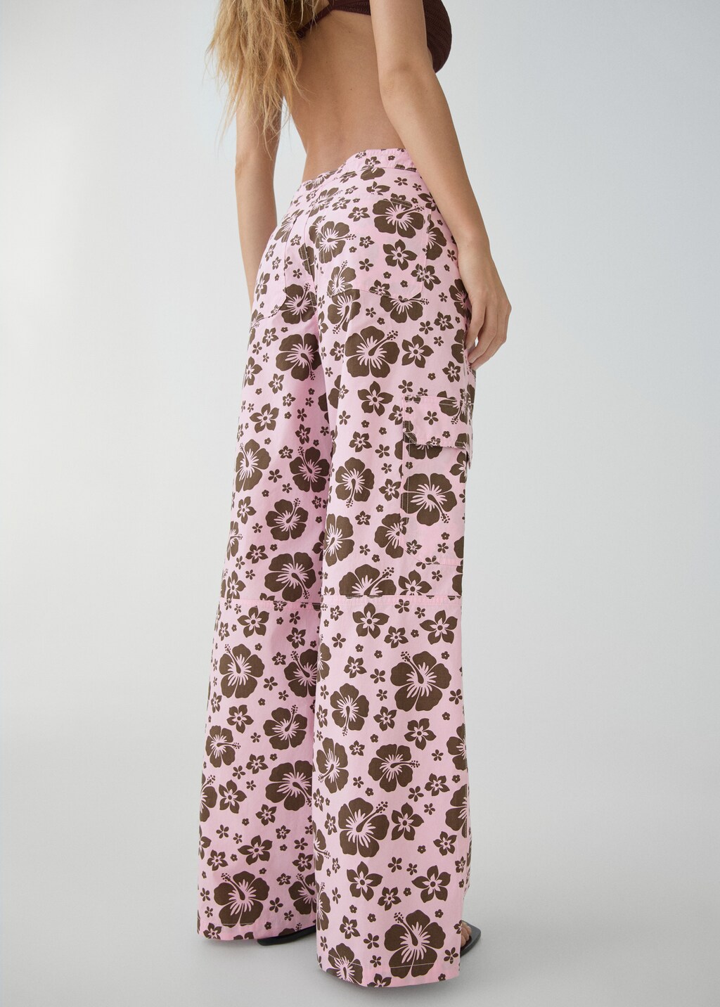 Flower print trousers - Pastel Pink
